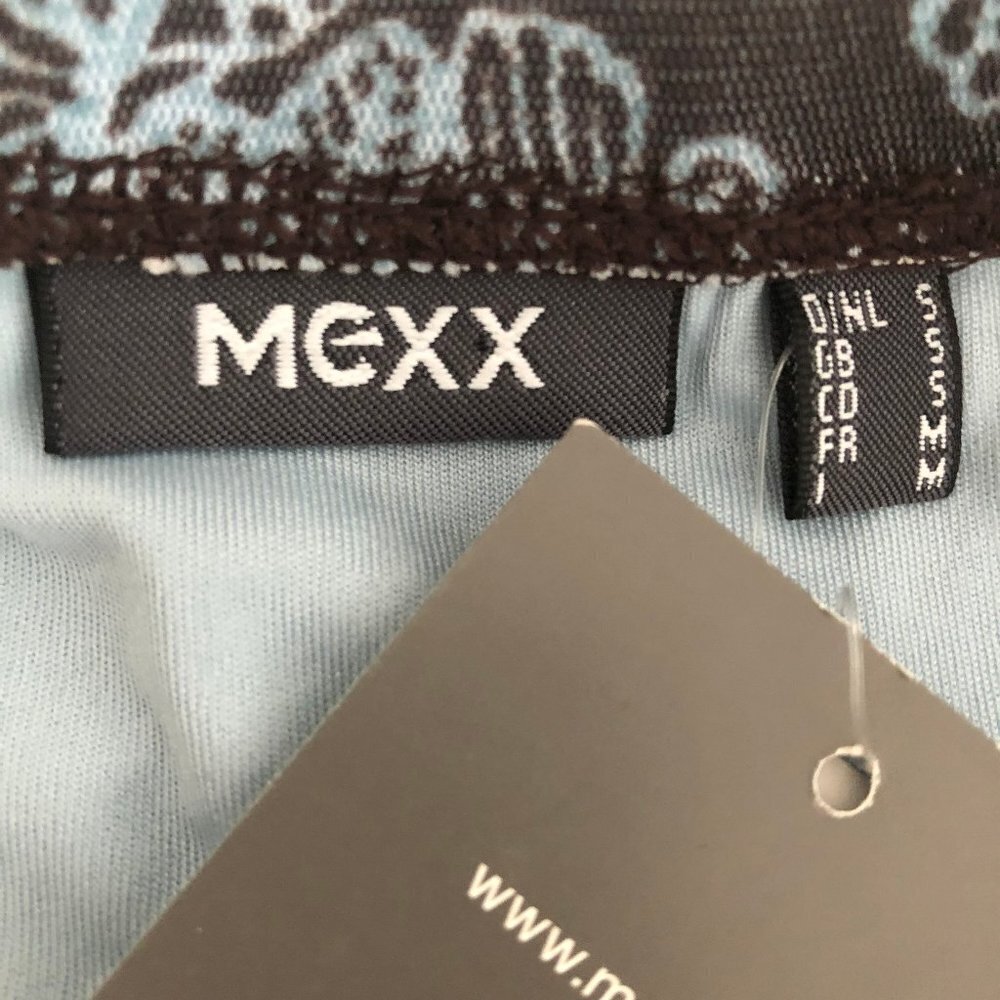 Mexx Sweet Pull On Lined Faux Wrap Floral Skirt Chocolate Brown + Blue Sz S NWT - Picture 13 of 15